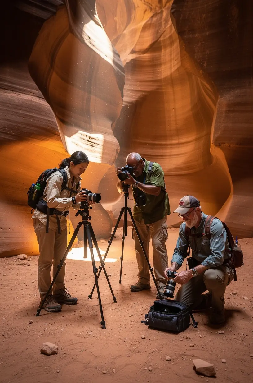 Sunset casting warm light on towering canyon walls and rugged desert terrain in Nevada’s protected wilderness area.